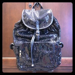 Black Sequin Backpack